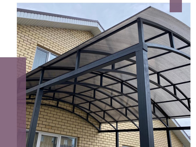 Монтаж козырьков в Сургуте от 11500 руб. | ПРОЛЁТ-Срг