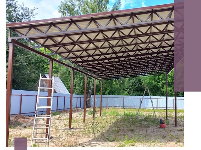 Односкатные навесы под ключ в Сургуте — изготовление и монтаж