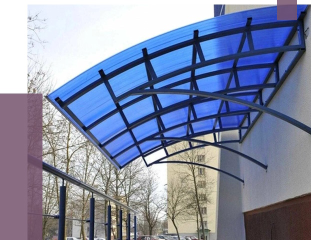 Козырьки из поликарбоната в Сургуте от 4293 руб. под ключ | ПРОЛЁТ-Срг