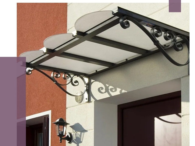 Односкатные козырьки в Сургуте от 8382 руб.  | ПРОЛЁТ-Срг