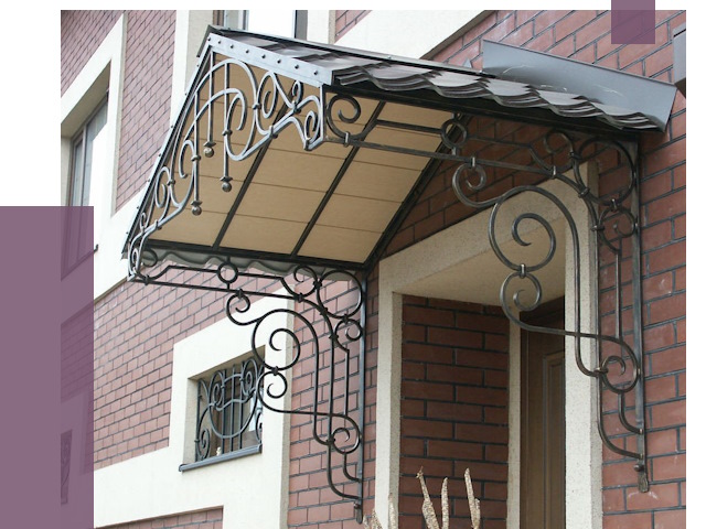 Двускатные козырьки в Сургуте под ключ от 12778 руб.