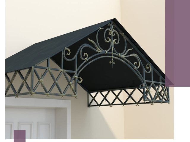 Двускатные металлические козырьки под ключ в Сургуте